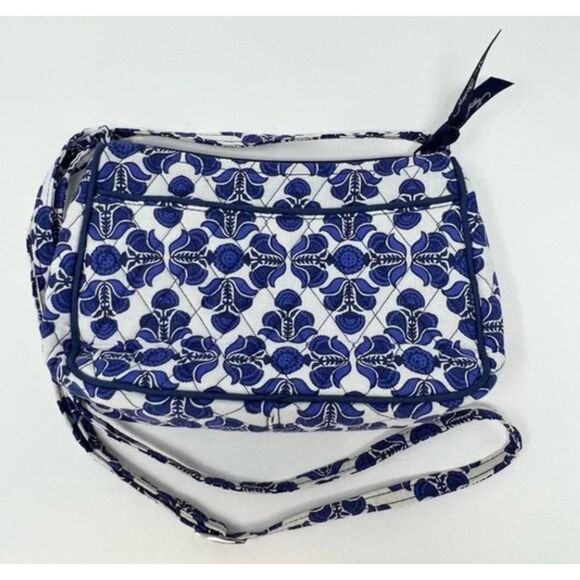Vera Bradley Cobalt Tile Floral Blue Shoulder Bag - Picture 8 of 9